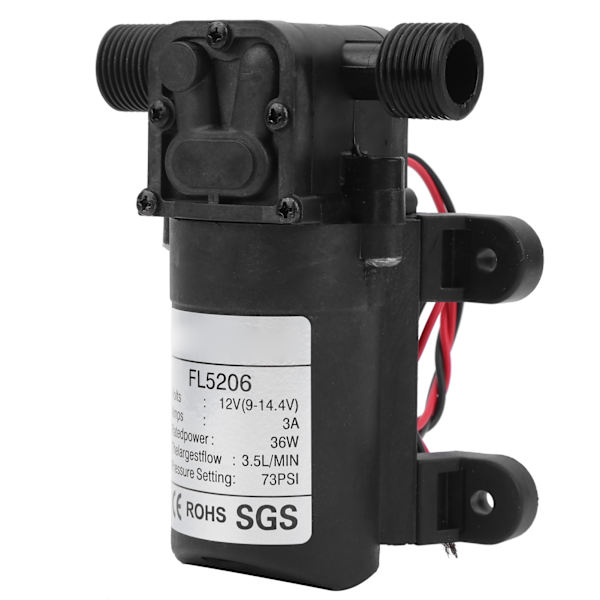 Membranvannpumpe elektrisk minipumpeverktøy 73PSI 3,5L/MIN G1/2in 36W DC 12V