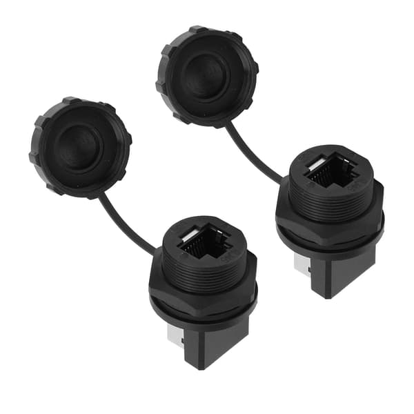 2 kpl RJ45-180° RJ45-liitinlevy ulkokäyttöön Vedenpitävä RJ45-sovitin IP67