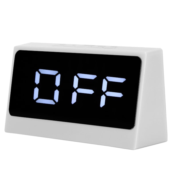 LED Digital Vekkerklokke Stille Smart Temperatur Dato Lysende Stor Skjerm Skrivebord Sminkespeil (Hvit)