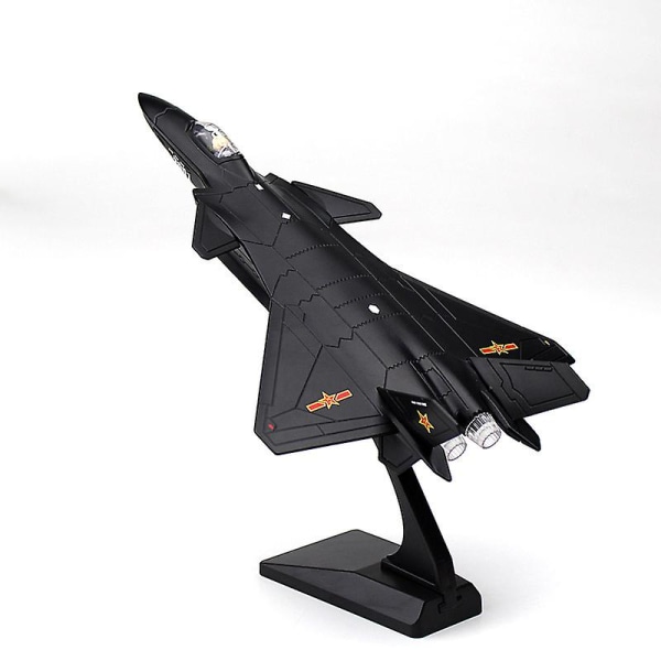Flygflygplan Modell J-20 Legering Fighter Ljud och Ljus Dra tillbaka Militär metall modellkollektion Barngåvor G J20 mysterious black