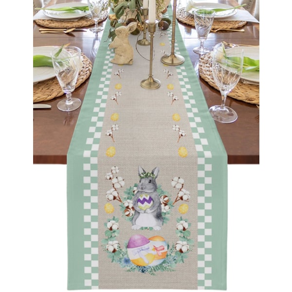 Påske pledd kanin egg kanin bordløper Bryllupsfest borddekorasjoner til hjemmeinnredning Gavefavoritt dekkeunderlag duk