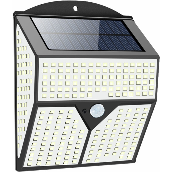Solar lampe, menneskelig krop induktion udendørs lys, have væg lys, IP65 vandtæt belysning 60㎡, hvidt lys, 318LED