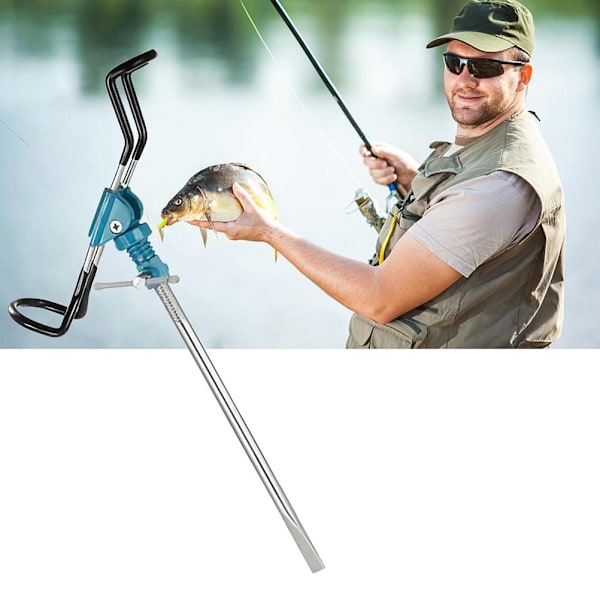 Stål Fiske Stang Holder Jordsmonn Stativ 360 Grader Roterende Fiske Stang Holder for Utendørs Fiske