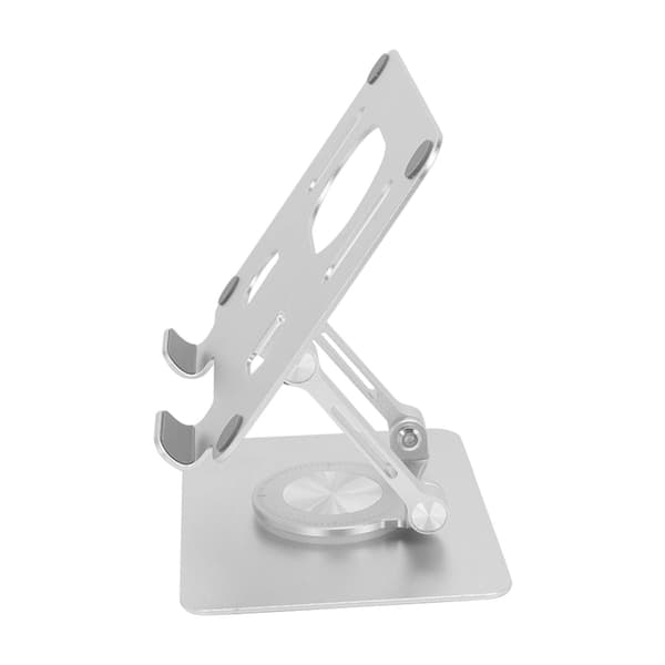 Justerbart Tabletstativ 360 Graders Rotation Foldbart Hul Kølende Aluminium Legering Desktop Tabletstativ Holder Sølv