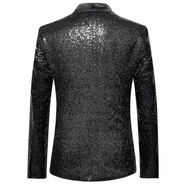 Herremode Paillet Casual Blazer Jakkesæt Blazer Black S