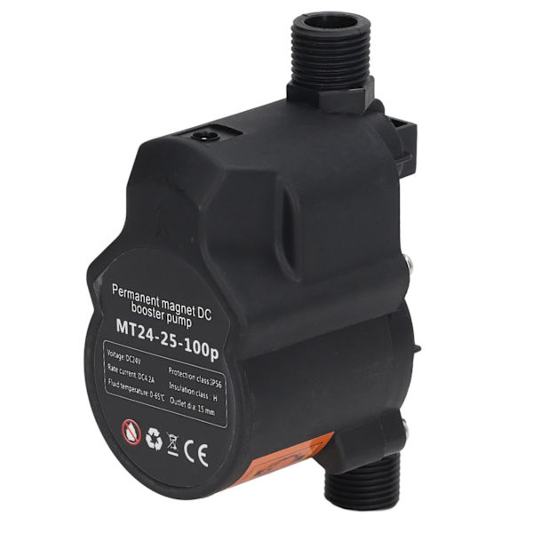 Boosterpumpe Automatisk vanntrykkdusj Boosting Resirkulerende veggfeste 24VDC 100‑240V EU-kontakt