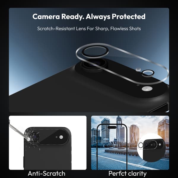 2-Pack Compatible with iPhone 17 Air Privacy Screen Protector & 2-Pack Lens Protector - Tempered Glass | [Automatic Installation] - Bubble-Free Kompatibel med iPhone 17 Air