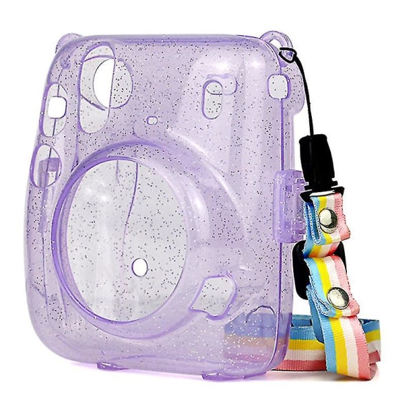 Til Instax Mini 11 Crystal Transparent Beskyttelsesetui Cover Taske til Fuji Fujifilm Instant Camera Bag Til Instax Mini 11 Purple