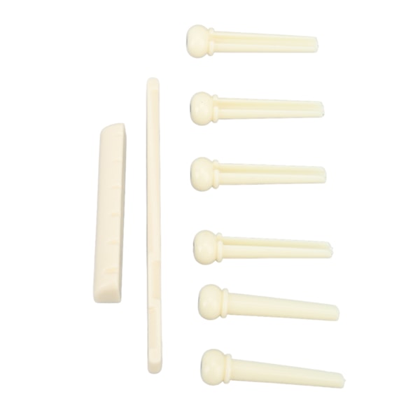 Akustisk gitarr Bridge Set Mutter Sadelsträngstift Plastinstrument Tillbehör för att spela