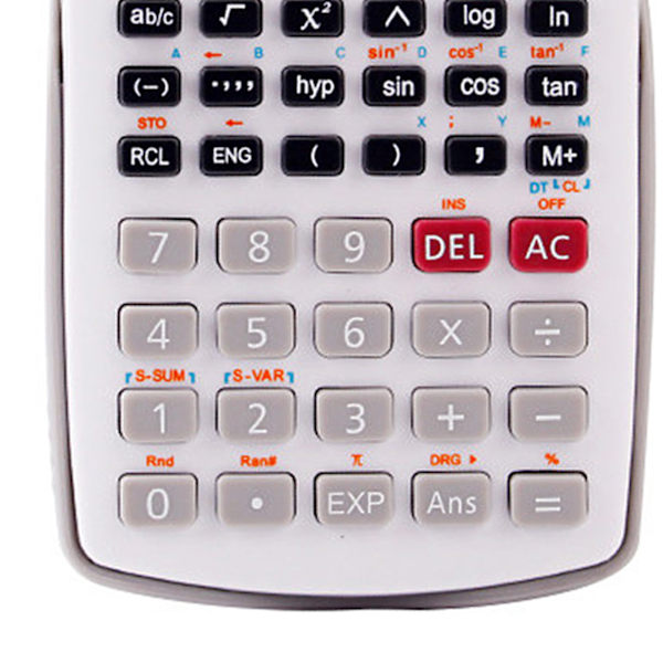 Videnskabelig Lommeregner To Linjers Display Brøkberegning Automatisk Nedlukning 12 Bit Funktionslommeregner til Studerende Hvid