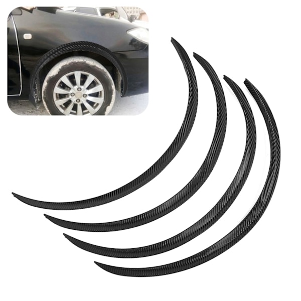 4st Hjulögonbrynsskydd Läpptrim Anti-repor Fender Flare Universal 72cm 28,4in (Carbon Fiber Style)