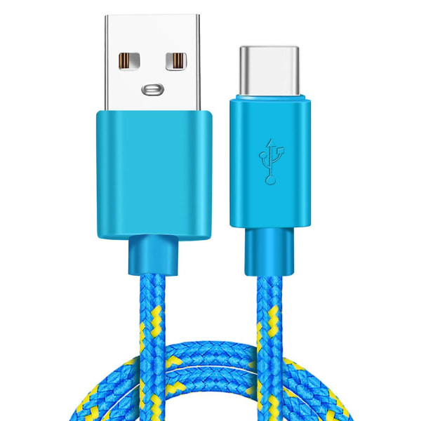 USB Type C-kabel Snabbladdning USB C-kablar Type-c Datasladd Laddare USB C För Samsung S9 Note 9 Huawei P20 Pro Xiaomi 1m/2m/3m Blue 2m