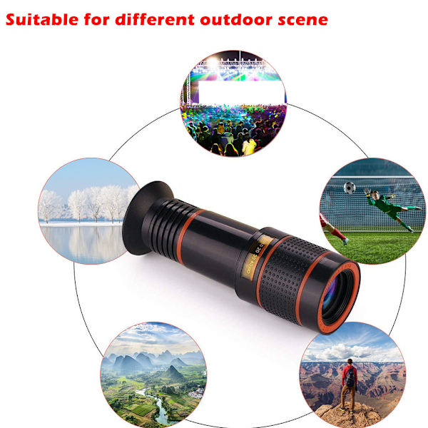 Mobiltelefon Kameralinsesæt Universal 8X Monocular Telescope Mobil Zoomlinse til de fleste smartphones