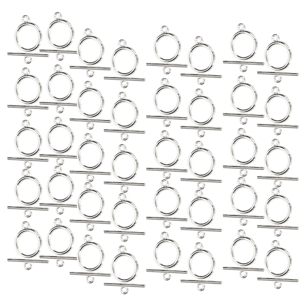 40 set Alloy OT-spänne Gör-det-själv-prydnader Armband Halsband Tillbehör SmyckenstillbehörSilver