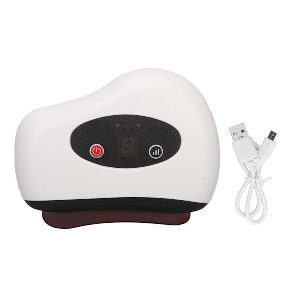 Elektrisk skrapbräda 9 vibrationsväxlar Hot Compress Skin Gua Sha Massager för ansikte Hals Rygg Vit