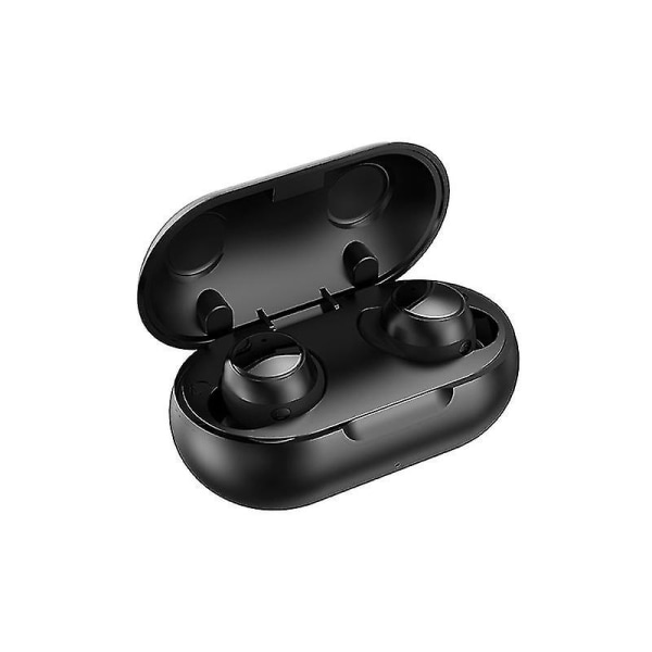Trådlösa 5.0 Bluetooth hörlurar Binaural In-ear Sports Vattentät brusreducering Black