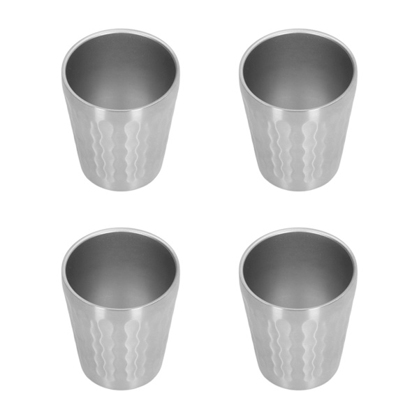 4st 300ml drickskoppar 304 rostfritt stål dubbellager staplingsbar vattenkopp utomhus camping muggset