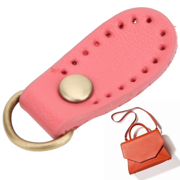 4 stk Taske Spænde Ko Split Læder DIY Håndlavet Syning Taske med Bronze Beslag (Rosa)