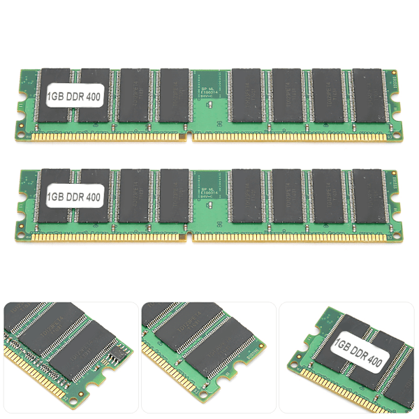 2 stk. Minnemodul Stasjonær Datamaskin for AMD Dobbeltsidig 16-Korn DDR 1GB 400Mhz PC3200