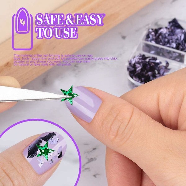 Färgade paljetter Nails Art, Glitters Thin Paillette Flakes Stickers, Christmas Nail Decals