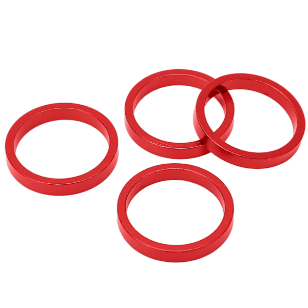 4 stk Sykkelheadset Spacer Gaffelstam Spacer Aluminiumlegering for Mountain Road Bike 28,6 mm Rør Rød