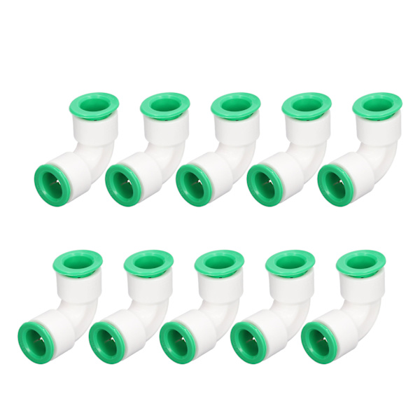 10 kpl kyynärliitäntää PPR-letkujen liitäntään Quick Push Connection Set Kit uima-altaalle 20 mm / 0,79 tuumaa