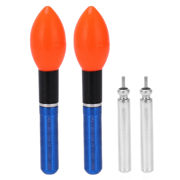 2 stk LED fiskeflottører og bobbers Plast Nattfiske Glow Bobbers Float Lights Tilbehør Blå
