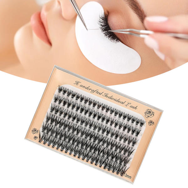 Lash Clusters Simulering Mixed Handcrafted Mjuk Lättvikt Tät DIY Ögonfransförlängning för makeup