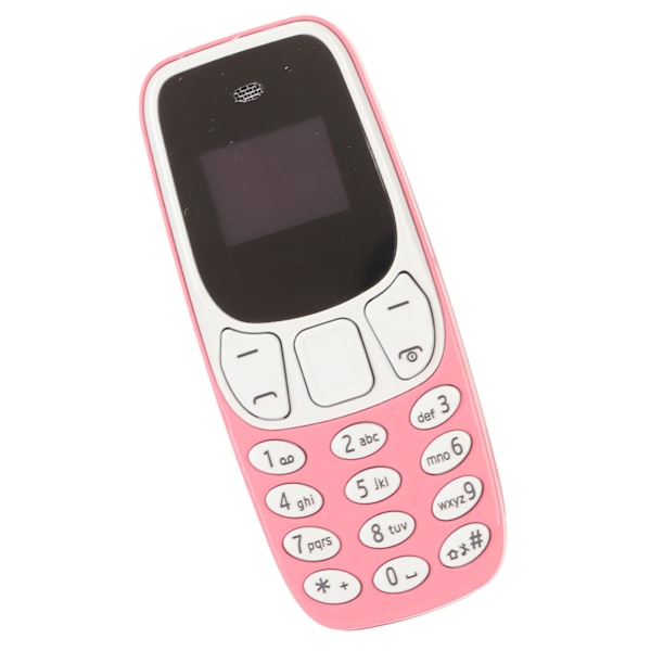 Maailman pienin puhelin Hands Free Bluetooth-soitin Dual SIM-kortti Lukitsematon GSM 2 in 1 Mini-matkapuhelin Pinkki