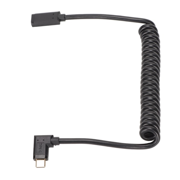 USB C-kabel USB C hunn til USB C hann 4K 60Hz 3A Hurtiglading 10Gbps 1,2m spiralfjærdesign USB C strømledning hunnhode til hann sidebøyning