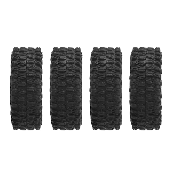 4 stk Mikrobil Dekk Gummi 1/24 Beadlock RC Klatredekk for Axial SCX24 AXI00002 Svart