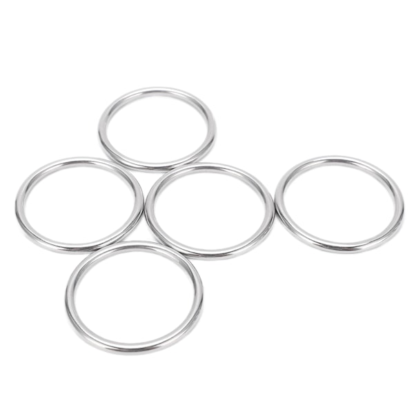 5 stk Svejste O-ringe Rundt Ring i Rustfrit Stål Marine Grade til Sejlads Dykning Bagage 4x40mm