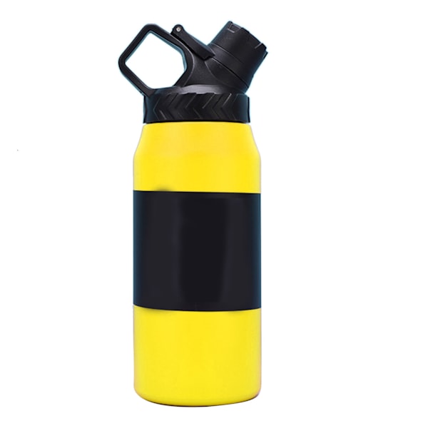 Tyylikäs ja innovatiivinen ruostumattomasta teräksestä valmistettu tyhjiöeristetty vesipullo, suuri kapasiteetti, vuotamaton, urheiluun, ulkoiluun, autoon, matkalle, 750 ml, keltainen