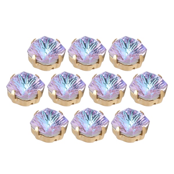10 st Sy Klokristall Diamant Fyrkantig Glas Hög Topp Klädtillbehör Dekorationer K9 10mm Lila Ljus