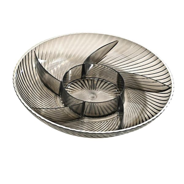 Fruktserveringsbricka 6 fack plast indelad fat silvergrå Silver Gray