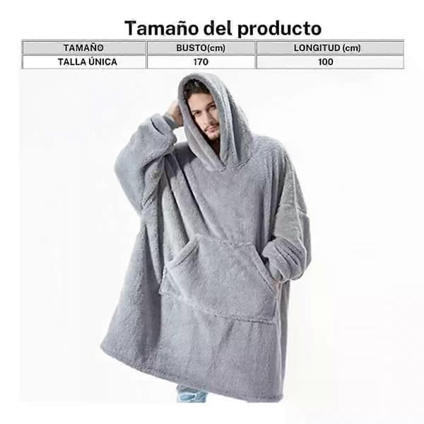 Hettegenserteppe Dame Herre Med Hette Myk Pyjamas