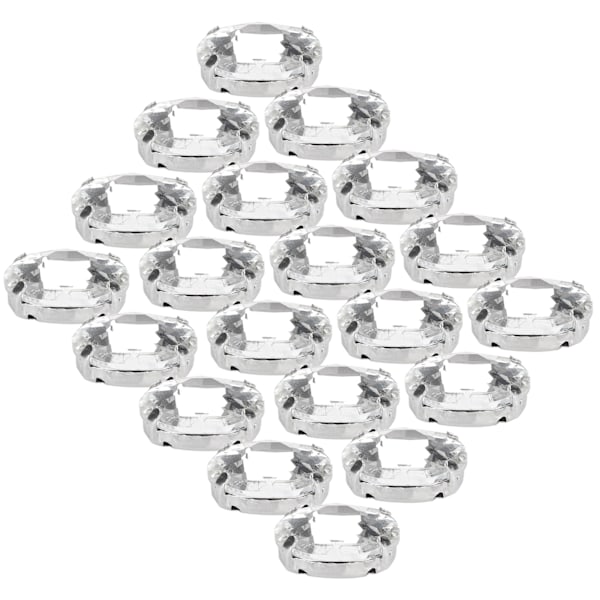 20 kpl Kynsistrassit Kiiltävät DIY Käsinommeltavat Kengänkoristeet Vaatetustarvikkeet (18 x 13 mm soikea muoto)