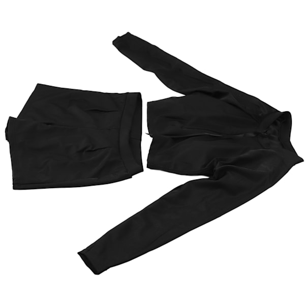 Kvinder Separerer Langærmet Badedragt Sort Højtaljet Design Polyester Kvinder Todelt Badetøj til Piger Kvinder