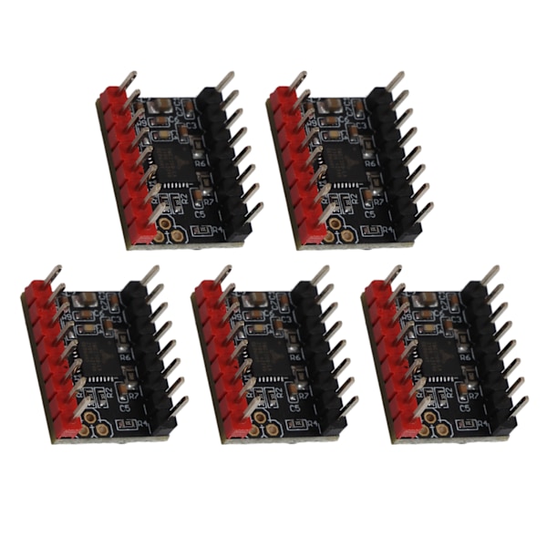 5 sett Steppermotor Driver UART Mode Ultra Stille modul med kjølefinne TMC2209 tilbehør