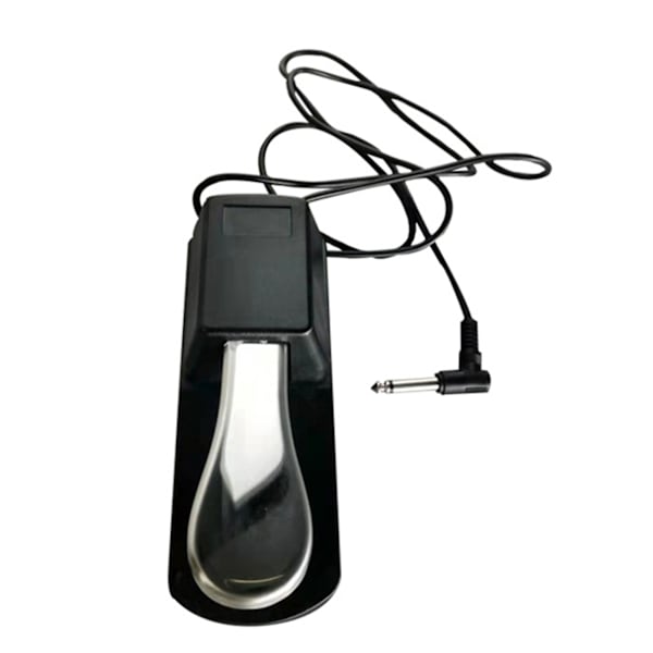 Sustain Pedal Dobbeltpolet Switch Anti Slip Sølv Universal Sustain Pedal til Digital Piano Keyboard Elektronisk Orgel