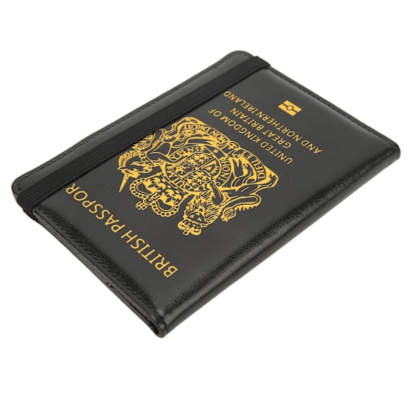 Britain Passport Cover med elastiskt bälte Multicard Stöldskydd Antimagnetisk Vattentätt resepassfodral för ID-kort