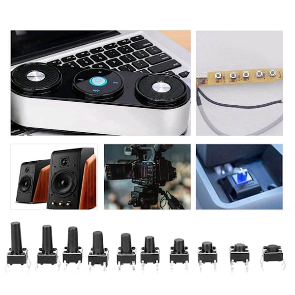 200st Tact Switch Kit Industritillbehör Hårdvarudelar 10W Flick Interrupter Kits200PCs