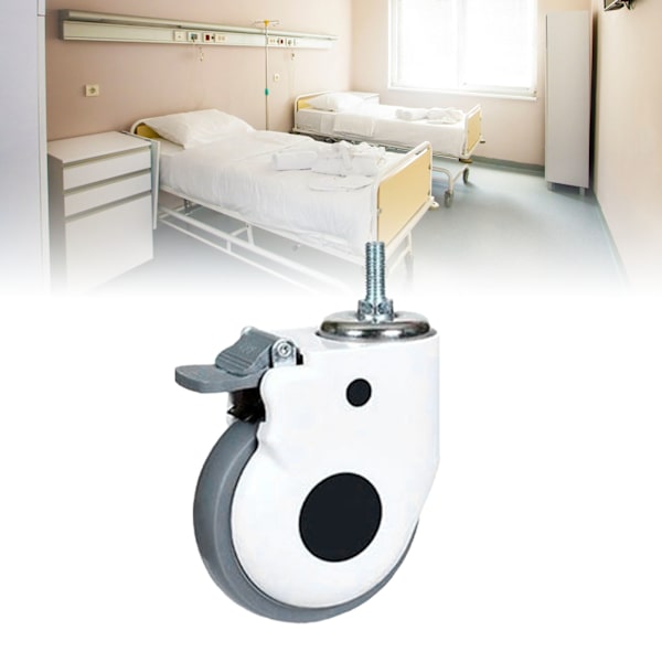 Svinghjul 5 tommer Lav støj Heavy Duty TPR Hjultilbehørsudskiftning med bremse til vogn Universalhjul med bremse 5 tommer TPR