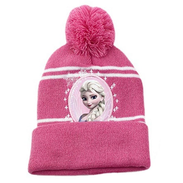 Frozen Beanie Hat Med Pom Tørklæde Handsker Sæt Børn Piger Vinter Varm Tilbehør Gave A