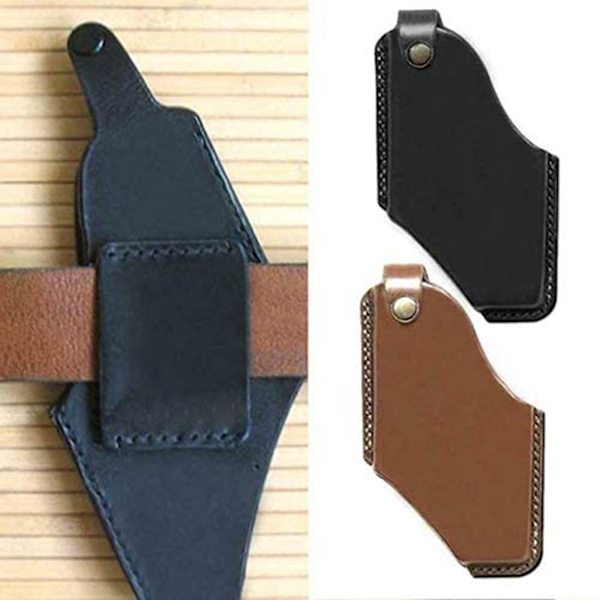 Retro PU-nahkainen puhelinholsteri Ammattimainen tyylikäs suojaava matkapuhelinvyölaukku holsterikotelo vyölle Musta L