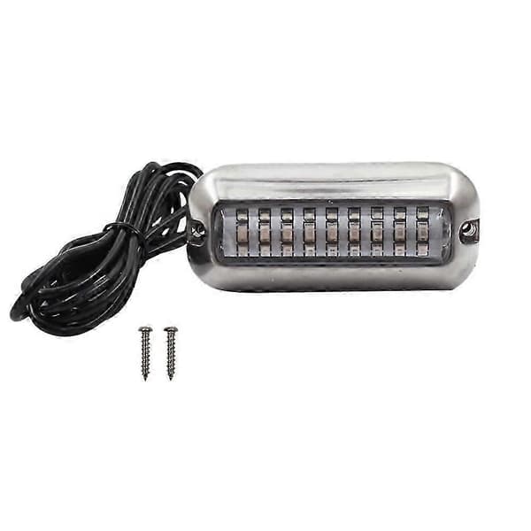 2 stk. 27-LED blå undervandslys i rustfrit stål til pontonbåd Silver