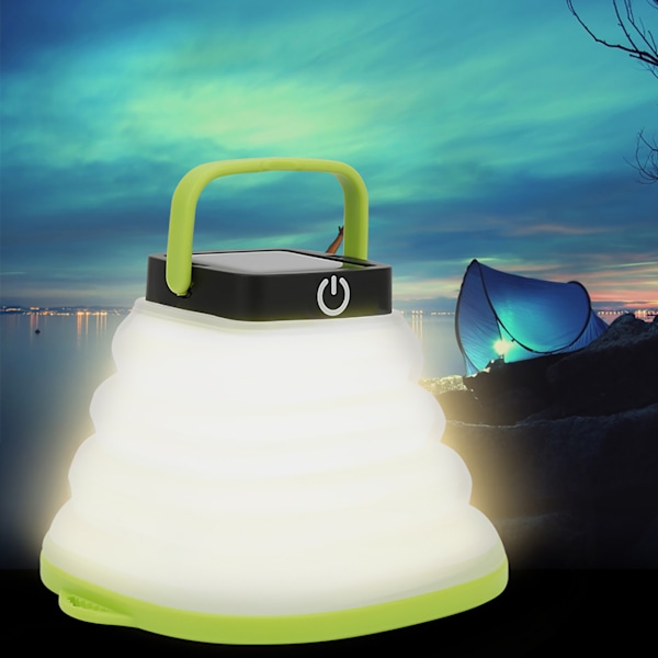 Inomhus natt LED-lampa Utomhuscamping Flexibel IP65 solenergi 3 nivås dimmer ljusgrön ram