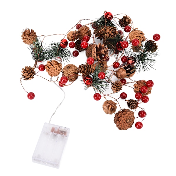 6,5 fot julslingor dekoration Pinecone Bär Fairy LED-lampor för inomhus och utomhus juldekoration