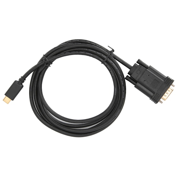A0105 USB 3.1 TypeC till VGA Hane Adapter Kabel Konverterare 1.8M Sladd Datortillbehör Svart