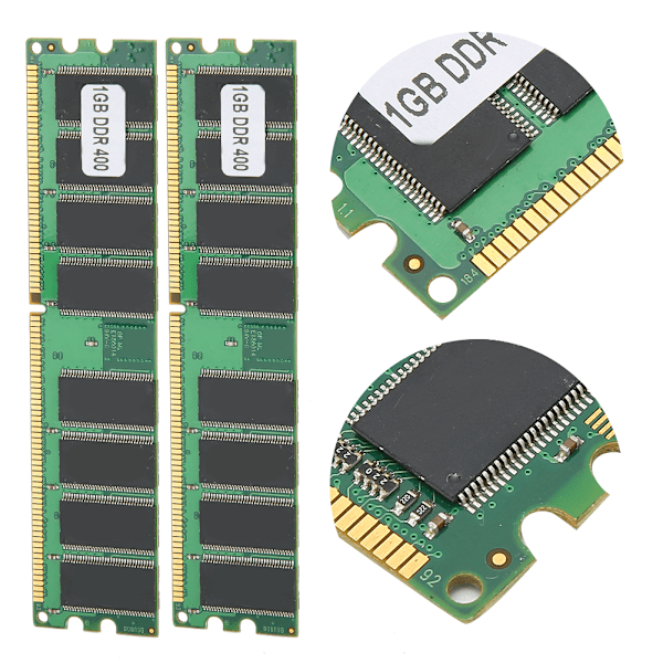 2st Minnesmodul Stationär Dator Dubbelsidig 16-Grain DDR 1GB 400MHZ PC-3200